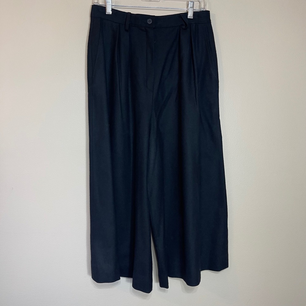 Pendleton Knockabouts Black 100% Wool Culottes Wide Leg Pants Made in USA Sz 12